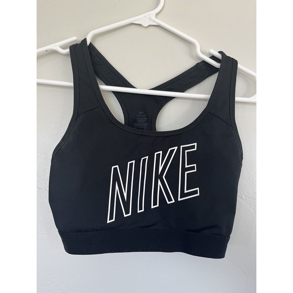 Nike Pro Classic Sports Bra Black Razorback Size M